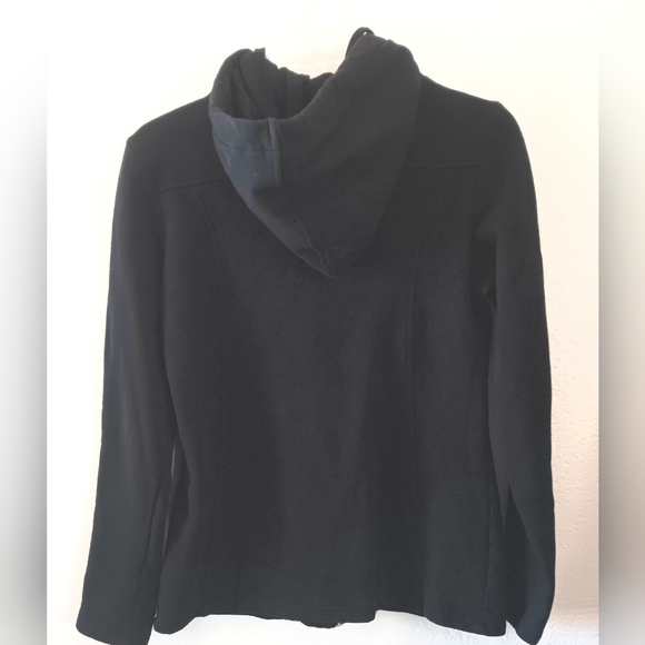 GUESS Black Sweatshirt / Hoodie Zipper Horn Toggle Buttons M - Picture 2 of 9